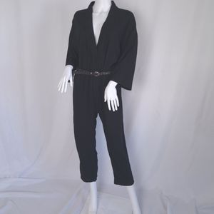 Dame Black V-Neck Jumpsuit